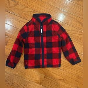 OshKosh B'gosh Red and Black Checkered Fleece Jacket